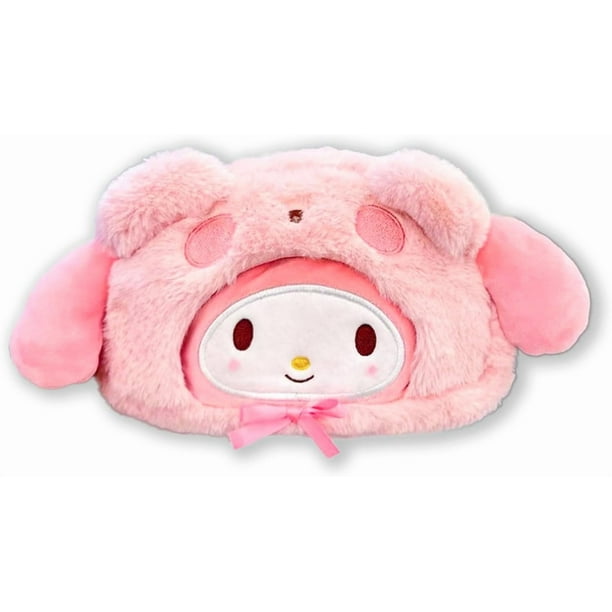 Lindo estuche de peluche kawaii con cremallera, ideal para artículos de oficina, papelería y como neceser de anime.
