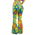 thumbnail image 2 of Xoenoiee Hippie Daisy Print Bell Bottoms Flare Leggings for Women Ladies Tummy Control Bootcut Lightweight Full Length Yoga Pants for Yoga Sport Gym Workout, L, 2 of 7