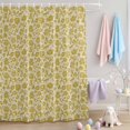 thumbnail image 2 of Shower Curtain Yellow Floral Silhouette Shower Curtains for Bathroom Decor, Waterproof Polyester Shower Curtain Set with Hooks, Standard Size 72" x 72" Vintage Spring Flower, 2 of 9