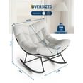 thumbnail image 2 of Goldensoil Outdoor Patio Rocking Chair, Lounge Chair with Black Metal Frame and White Cushion, 2 of 7