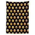 thumbnail image 3 of Ambesonne Emoji Tablecloth Rectangular Table Cover, Funny Faces Happy Surprised, 60"x90", Black and Yellow, 3 of 4