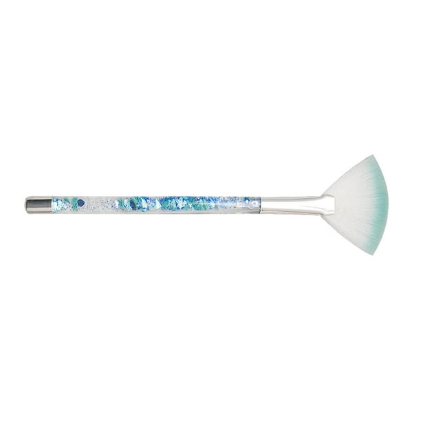 Fan Makeup Brush Blending Face Powder Brush Mango ergonómico Práctico Arena movediza Azul Yuyangstore Pinceles de maquillaje
