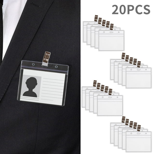 Special Offer! Card Protector Immunization Record Cards Clear Plastic Sleeve With Clip