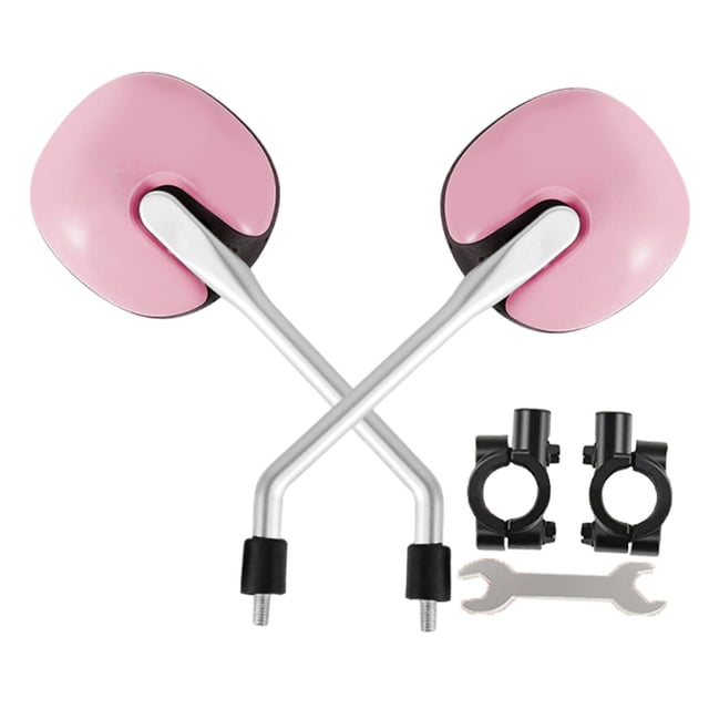 amagogo 2 Pieces Bicycle Rearview Mirror Wide View Bar End Mirror Electric Bike Rearview Pink