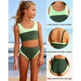 thumbnail image 5 of Girls Swimsuit 2 Piece Color Block Swimwear Teen Bathing Suit Girl's Bikini Set Size 9-16Y, 5 of 6
