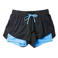 thumbnail image 2 of Royisotas Women's Shorts Double Layer Drawstring Summer Mesh Athletic Workout Shorts Yoga Fitness Solid Color Plus Size Shorts for Women, 2 of 4