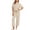 *Beige, variant on Women's 2 Piece Loungewear Set,Short Sleeve Crew Neck Top and DFrayedstring Waist Capri Pants,Casual Summer Outfit Black,Women's Plus M
