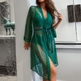 thumbnail image 4 of Gibobby Pijamas para mujer Batas de mujer Traje de ropa interior de sujetador de ropa interior sexy de cuatro piezas(Verde,G), 4 of 5