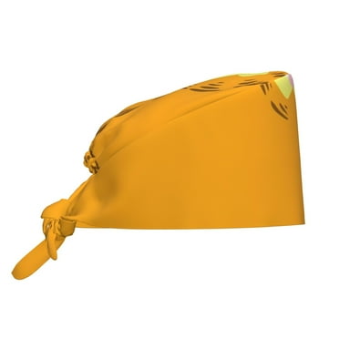 Gokiu Garfield for Women Scrub Caps Adjustable Working Cap Sweatband Tie Back Hat