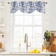 thumbnail image 4 of Tie Up Valances for Windows, Blue Garden Retro Adjustable Valance Curtains Window Treatment for Living Room/Bedroom, Modern Art Building Tree Boat Rod Pocket Kitchen Curtains & Drapes 42x18 Inch, 4 of 9