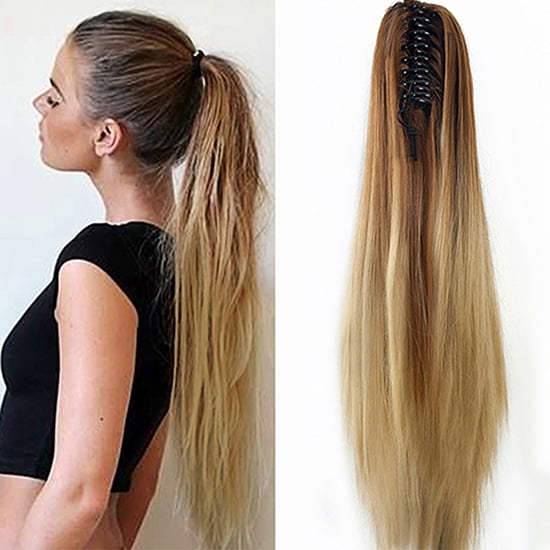 Yache Women Fashion Claw Clip Long Straight Ponytail Hair Extensions Wig  Hairpiece 