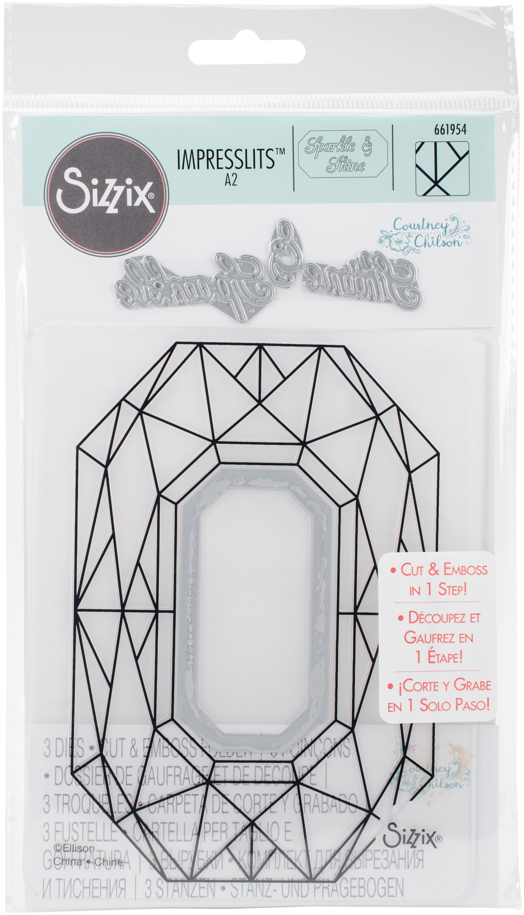 Sizzix Impresslits Embossing Folder By Courtney ChilsonDiamond