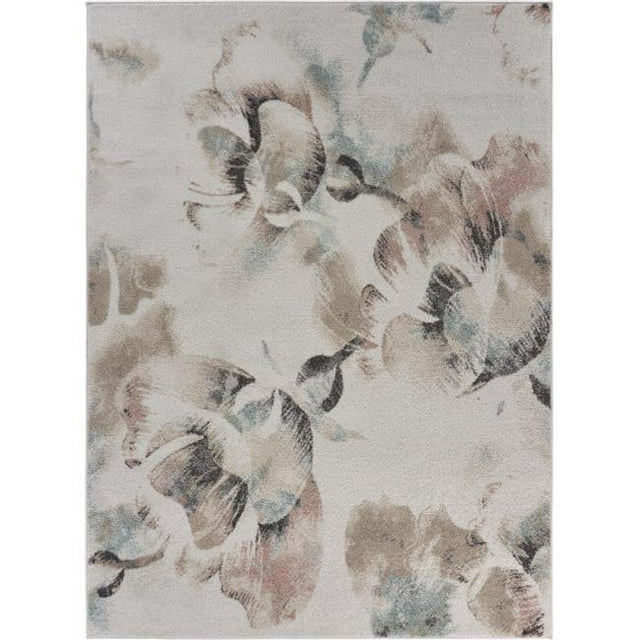LR Resources MEADO81546WLB7995 7 ft. x 9 in. x 9 ft. x 5 in. Soft Floral Garden Area Rug, Multi Color