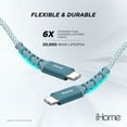 thumbnail image 4 of iHome 6' USB-C to USB-C Cable, Nylon Braided with Cable Wrap, Blue, 4 of 9