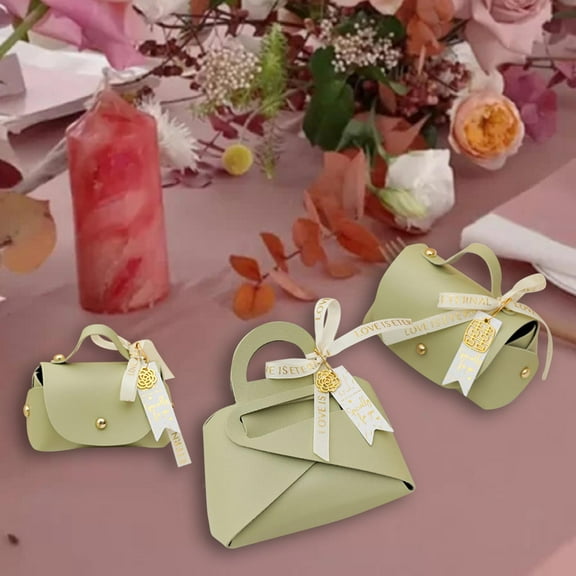perfeclan 3Pcs Wedding Candy Gift Bag Wedding Favors Gift Box Keepsake Boxes Party Favor Boxes for Festivals Gift Party Favor Event Party Green