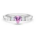 thumbnail image 1 of Simulated Pink Tourmaline Heart Solitaire Size 2 Baby Ring - Sterling Silver, 1 of 6
