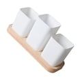 thumbnail image 4 of Soporte para cubiertos de madera con compartimentos para encimera de cocina, granja, 3 compartimentos, 4 of 12