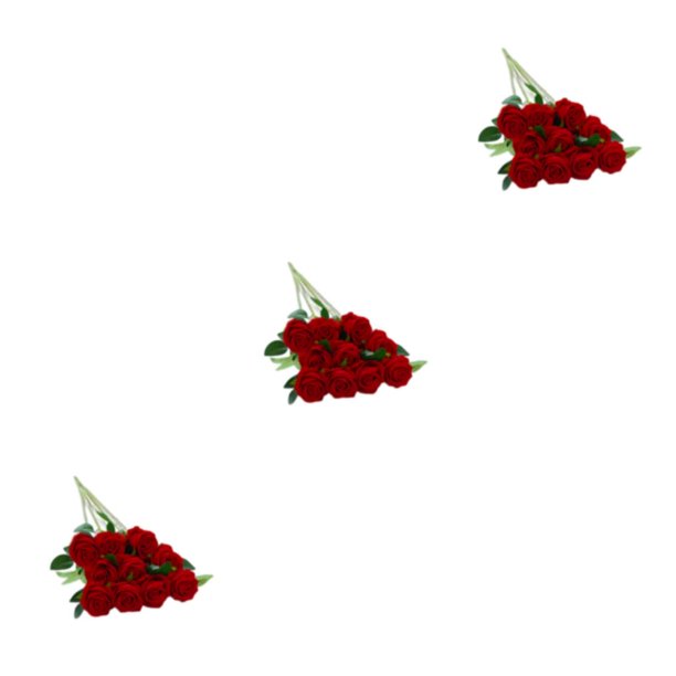 Flores artificiales Wosthever decorativas de color sólido 10 piezas rojas