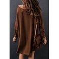 thumbnail image 3 of Women's Brown Waffle Knit Buttoned Long Sleeve Top, 3 of 19