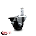 thumbnail image 2 of 3 Inch Soft Rubber Wheel Swivel 7/8 Inch Square Stem Caster with Brake SCC, 2 of 2