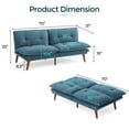 thumbnail image 3 of Linsy Home Convertible Upholstered Futon Couch with Adjustable Armrests, Blue, 3 of 11