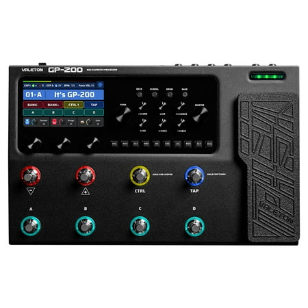 VALETON Multi Effects Processor Multi-Effects Pedal with Expression Pedal FX Loop MIDI I/O Guitar Bass Effects Pedal Amp Modeling IR Cabinets Simulation Stereo OTG USB Audio Interface GP-200