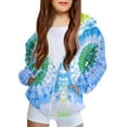 thumbnail image 2 of GigrtiJin Kid's Hoodies Tie Dye Printed Hooded Full Zippper Jacket with Pocket Trendy Casual Athletic Outwear, 2 of 5