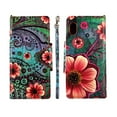thumbnail image 3 of Green Paisley Case for Samsung Galaxy A10e Magnetic Detachable Pu Leather Wallet Cover Flap Closure and Snap-on Book Style Cases Card Holders Wrist Strap 2 in 1 Folio, 3 of 3