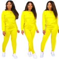 thumbnail image 4 of Conjunto de 2 piezas para mujer, conjunto de dos piezas, chándal para mujer, suéter, pantalones, conjuntos de 2 piezas, trajes con cuello redondo, venta al por mayor, 4 of 5