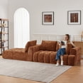 thumbnail image 5 of Aukfa 108" L-Shaped Oversized Sectional Sofa, Oversized Cloud Sectional Couch with Chaise & 2 Pillow, No Assembly Sponge Sleeper Couch for Living Room,Orange, 5 of 8