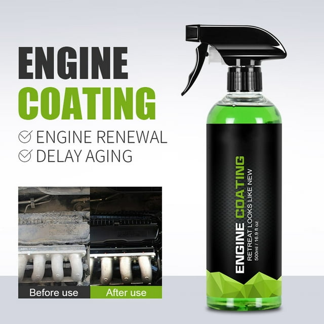 Xihbxyly Recubrimiento para Motores de Automóviles, Solución para La Renovación de Motores, Protege Las Mangueras de Goma, Acabado Brillante, Fácil Aplicación, Seguro para Piezas de Plástico, 500 Ml,