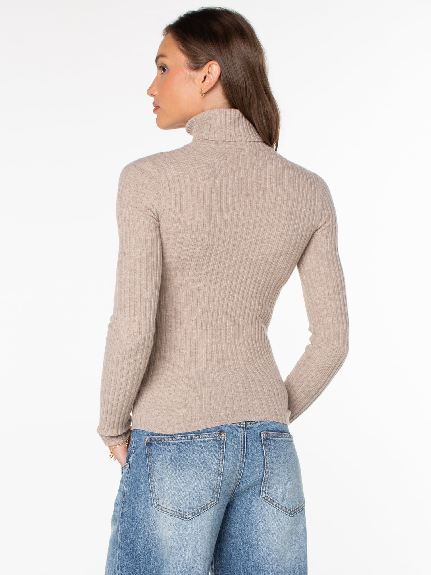 Celebrity Pink Women's and Women's Plus Long Sleeve Turtleneck Sweater Top, Sizes XS-4X