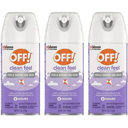OFF! Clean Feel Repellent Spray with 20% Picaridin  5 Ounce (Pack of 3)