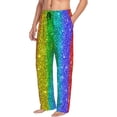 thumbnail image 6 of Pofeuu Glitter Rainbow Print Men's Pajama Pants, Soft Lounge Pajama Pants with big pockets for Men Plaid Pj Bottoms-Medium, 6 of 6