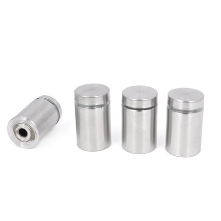 

Unique Bargains 4pcs Silver Tone Stainless Steel Hardware Nail Class Standoff 19mm x 31mm