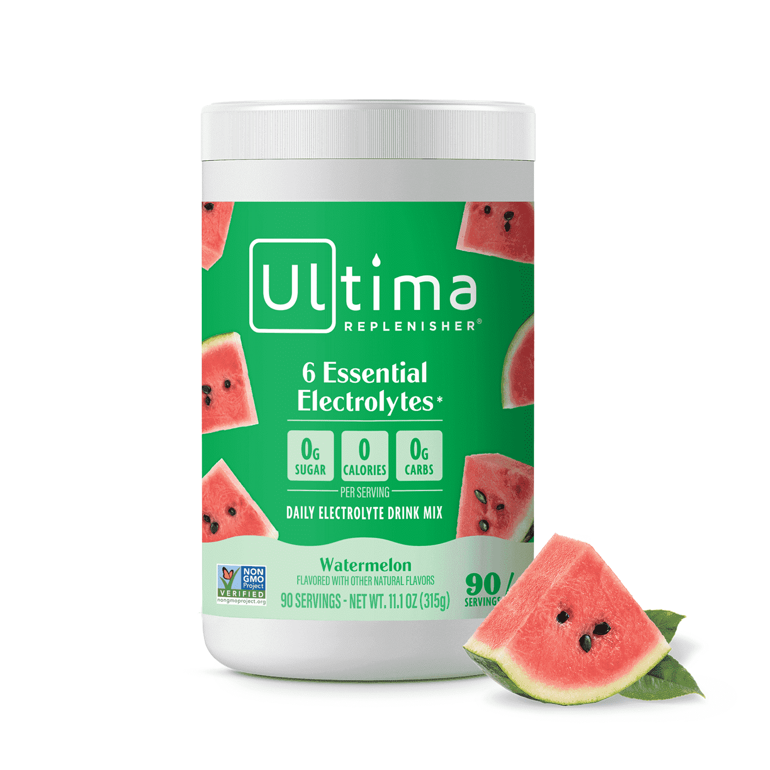 Ultima Replenisher, Electrolyte Drink Mix Powder, Sugar Free Daily Hydration Powder, Watermelon, 90 Servings