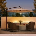 thumbnail image 1 of Costway 10 Ft Patio Solar LED Offset Umbrella 40 Lights Crank Cross Base Tan, 1 of 10