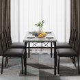 thumbnail image 4 of 5 Piece Dining Table Set for 4, Modern Small Table and Chairs Set with Metal Frame, Rectangular Dining Room Table for Kitchen, Small Space Dinette, Gray or Retro Color, 4 of 8