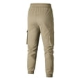 thumbnail image 3 of Lmueinov Cargo Pants for Men Elastic Drawstring Waist Lightweight Casual Jogger Pants with Pockets Outdoor Long Trousers for Jogging Hiking, 3 of 8