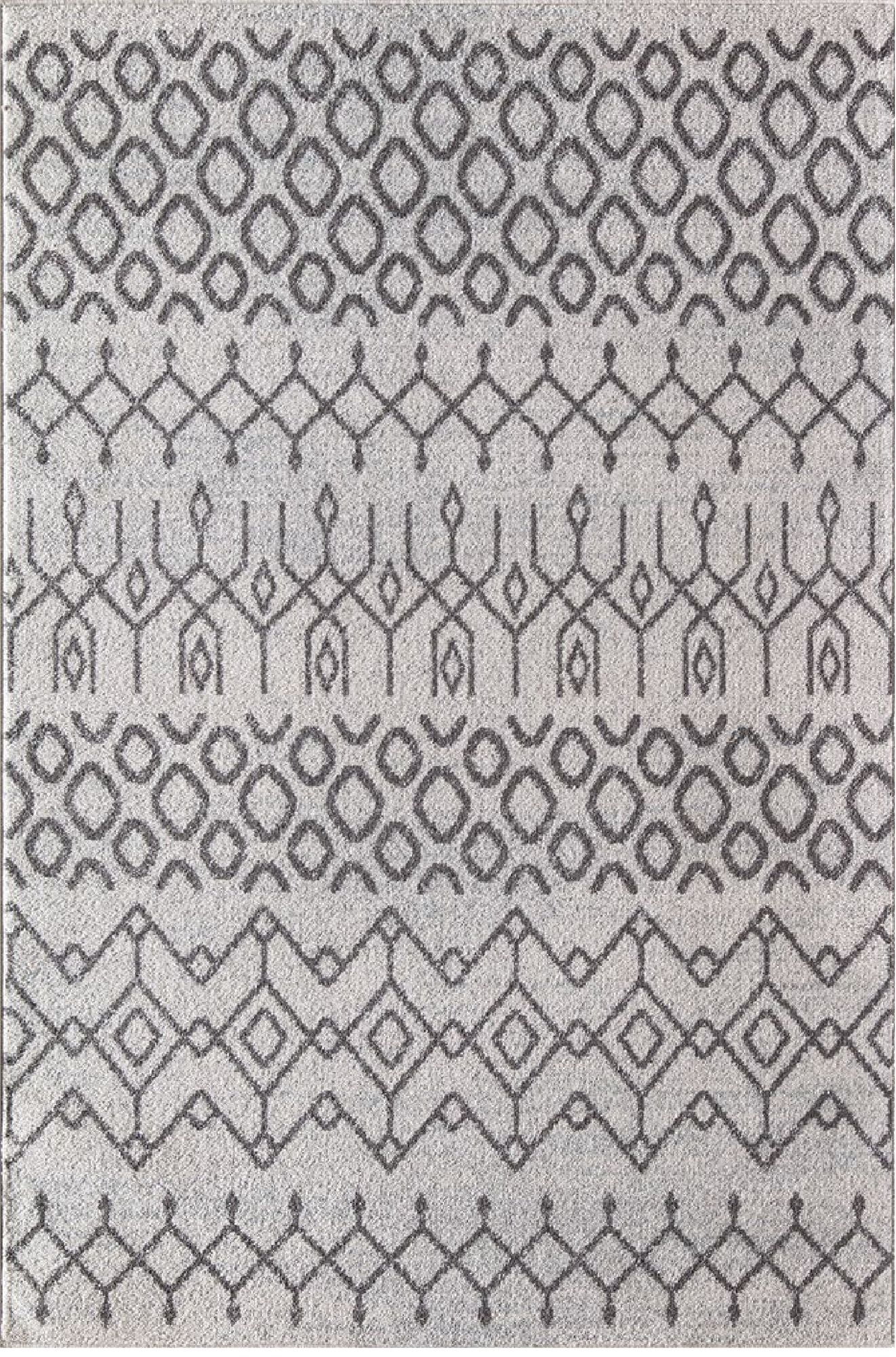 Mason Brooks Ryder KN40B Etheral Light Moroccan Tribal White Area Rug, 2'6" x 4'