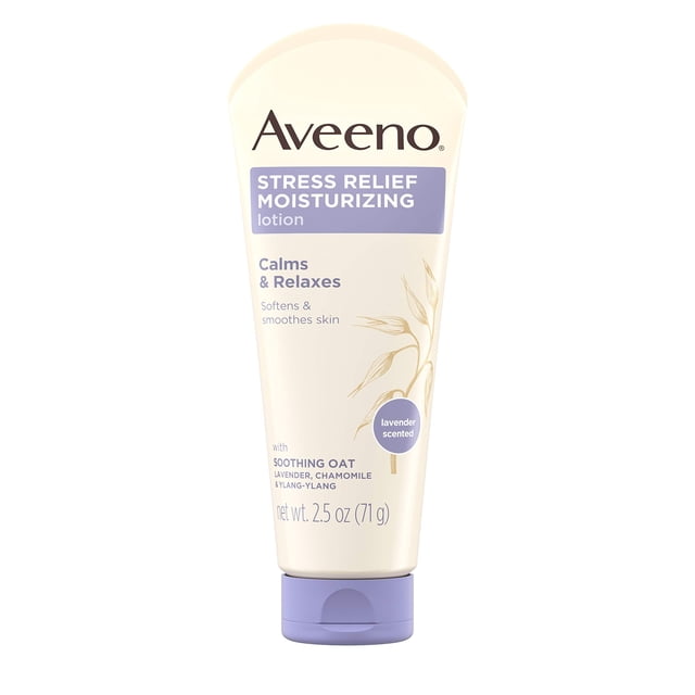 Loción corporal Aveeno Stress Relief con lavanda 75 ml (paquete de 12)