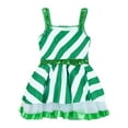 thumbnail image 4 of Sxiwei Kids Girls Sequins Striped Tutu Dance Dress Figure Skating Dress Christmas Party Candy Cane Green 2T, 4 of 7