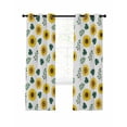 thumbnail image 7 of Spring Sunflowers Blackout Curtains for Bedroom, Green Leaves Yellow Floral Rustic Botanical Thermal Insulated Kitchen Drapes with Grommets, Light Blocking Window Treatment, 2 Panels 42" x 84", 7 of 7