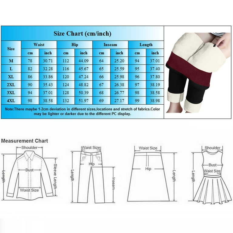 Entyinea Thermal Leggings for Women Fleecewear Stretch Thermal Leggings,F  4XL 
