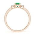 thumbnail image 2 of ANGARA Natural Classic Emerald and Diamond Three Stone Engagement Ring in 14K Rose Gold for Women (Size-5mm) | May Birthstone, Birthday, Anniversary, Jewelry Gift for Women | Natural Emerald Ring, 2 of 10