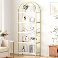thumbnail image 1 of Bingirl 5-Tier Arched Metal Bookcase: Tall White Open Storage Rack for Bedroom, Living Room, and Office, 1 of 10