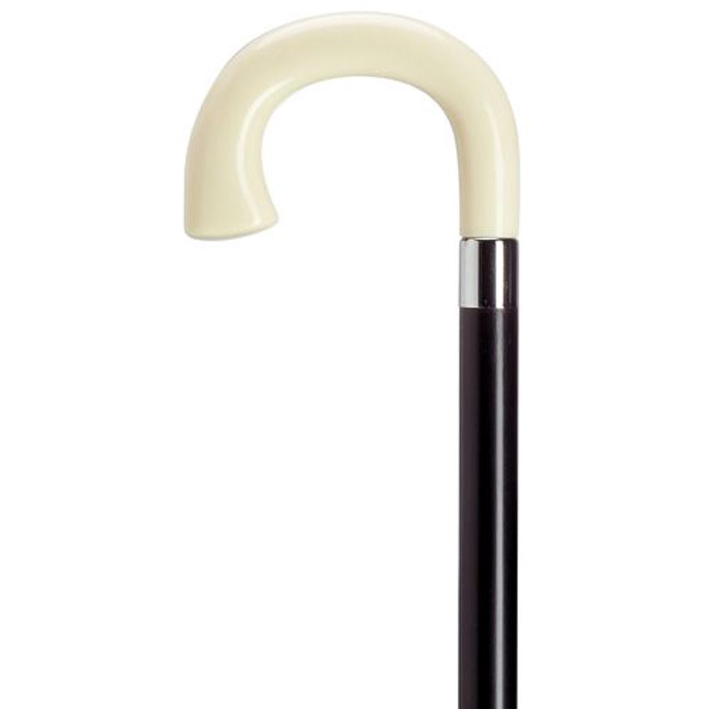 Walking Cane Men Square Nose Crook Cane Black Maple With Ivory Handle