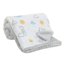 Disney Winnie The Pooh White, Yellow, and Aqua Blanket