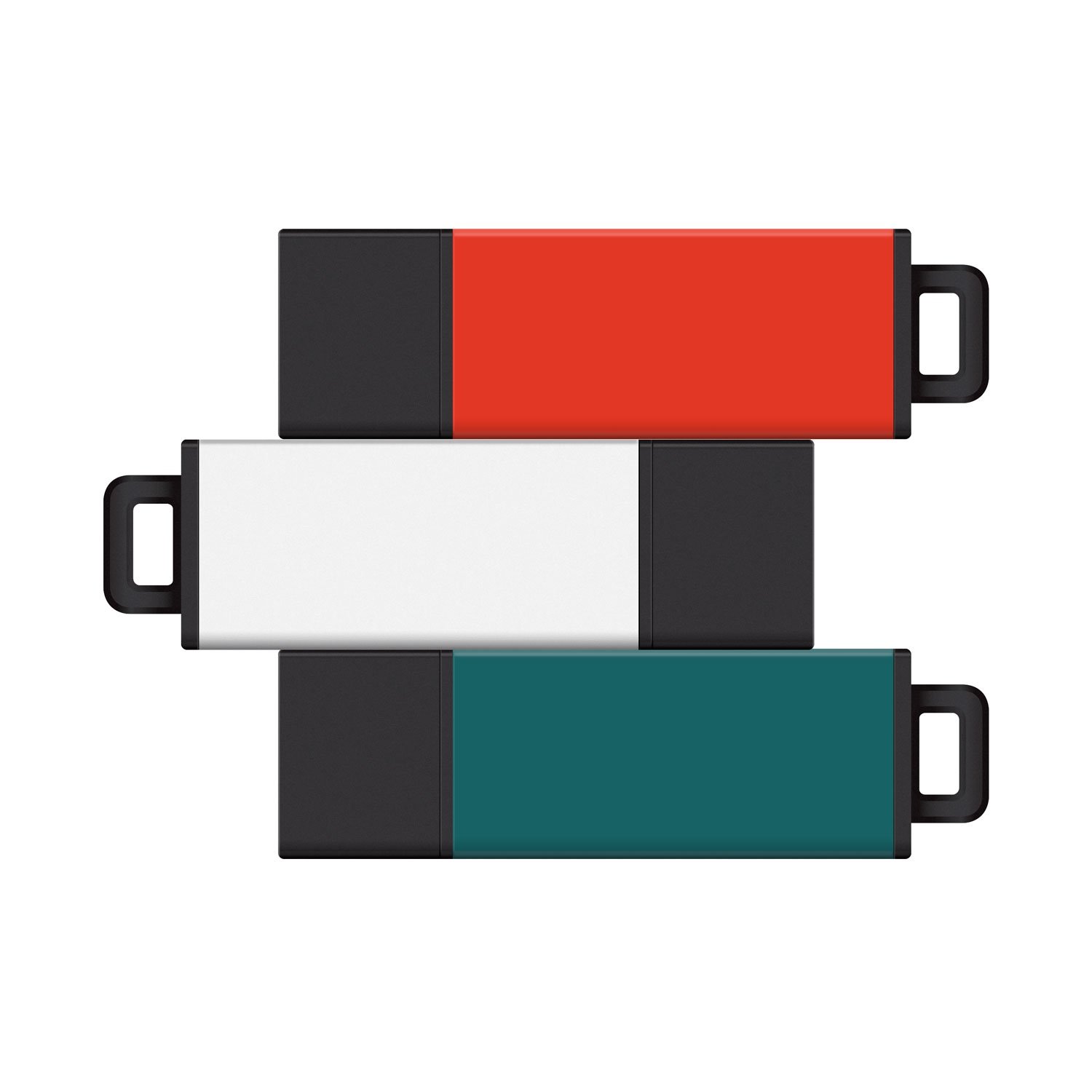 8GB USB 2.0 Pro2 3Pk (Orange, White, Teal)