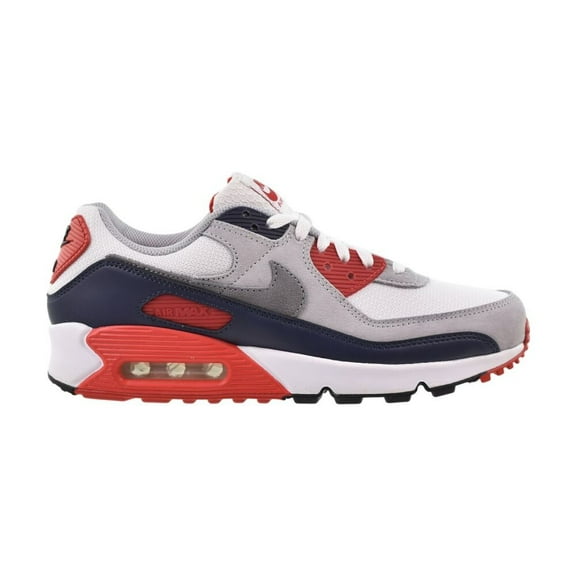 Men's Nike Air Max 90 White/Cool Grey-University Red (DM0029 117) - 11.5